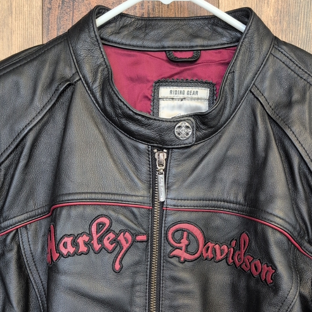 Harley Davidson Zip Out Hoodie Genuine Leather Jacket Coat XL R205 - Picture 6 of 16